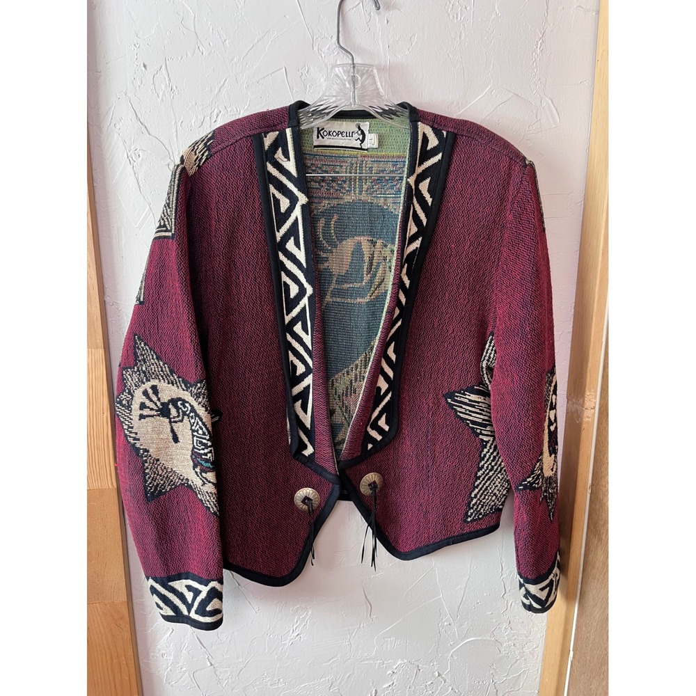Kokopelli New Mexico Collection‎ Jacket Cardigan Southwestern Woven Size L